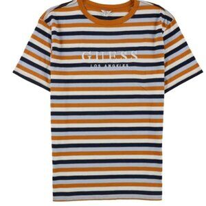 BRAND NEW GUESS ECO T SHIRT SHORT SLEEVE. WITH LINES.
